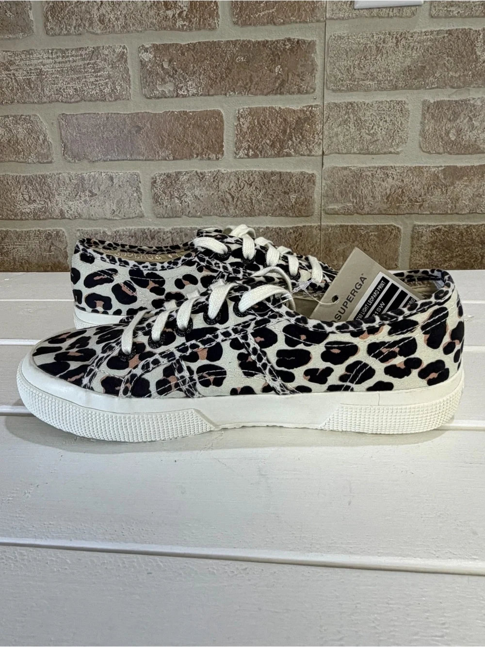 Superga 2750 Light Leopard Print Sneakers Women’s Size 6.5 NWT Canvas Lace Up